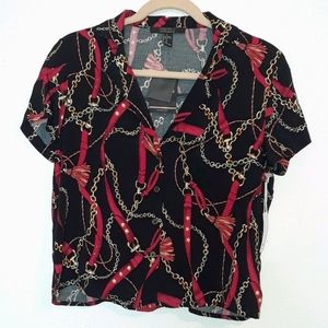 Forever 21 chain print blouse